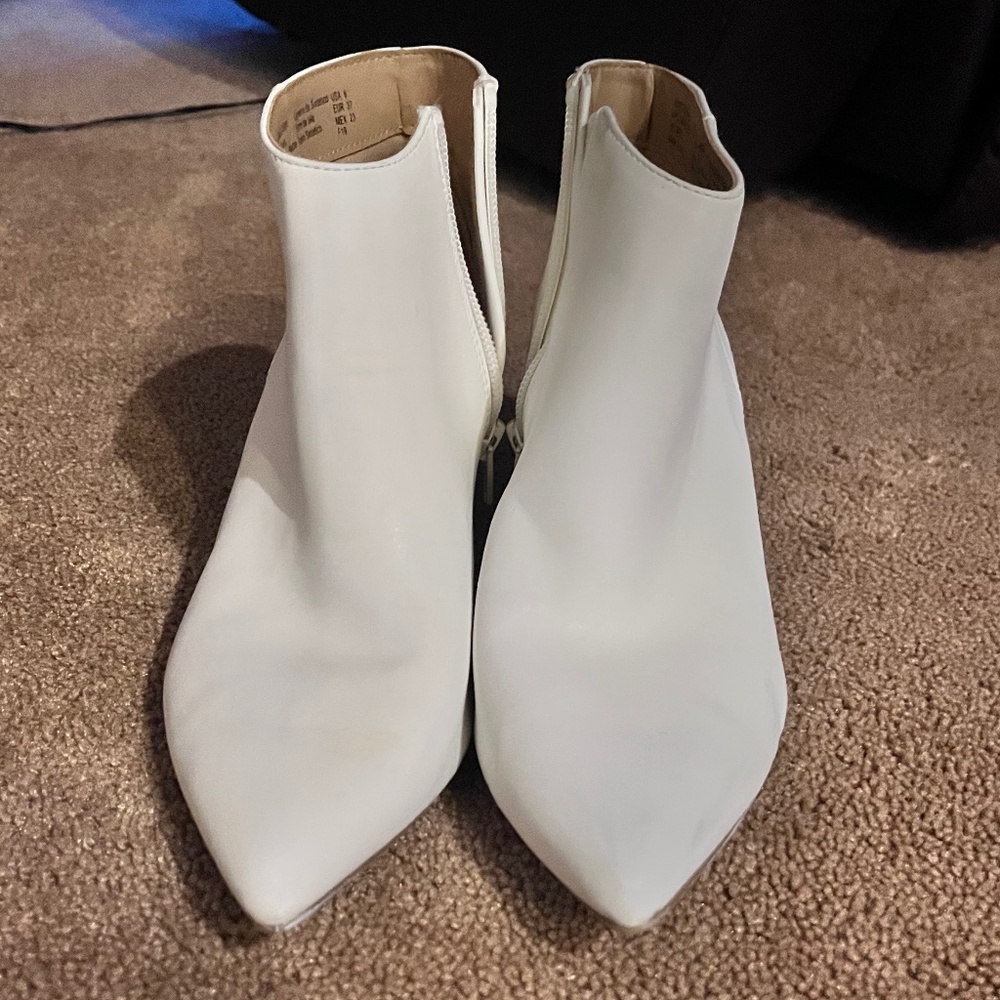Kitten Heel White Boots Womens 6